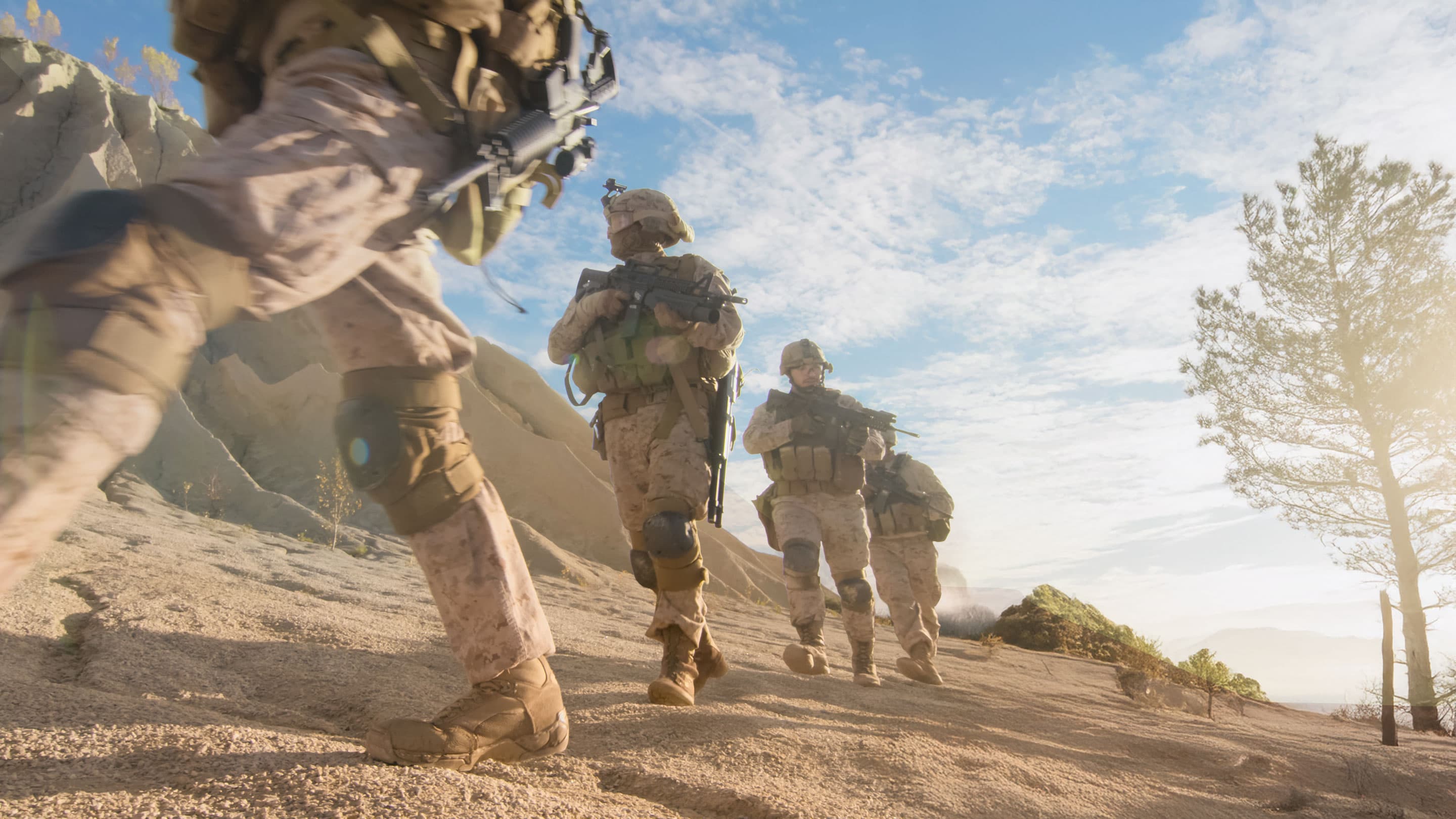 Military veterans working together